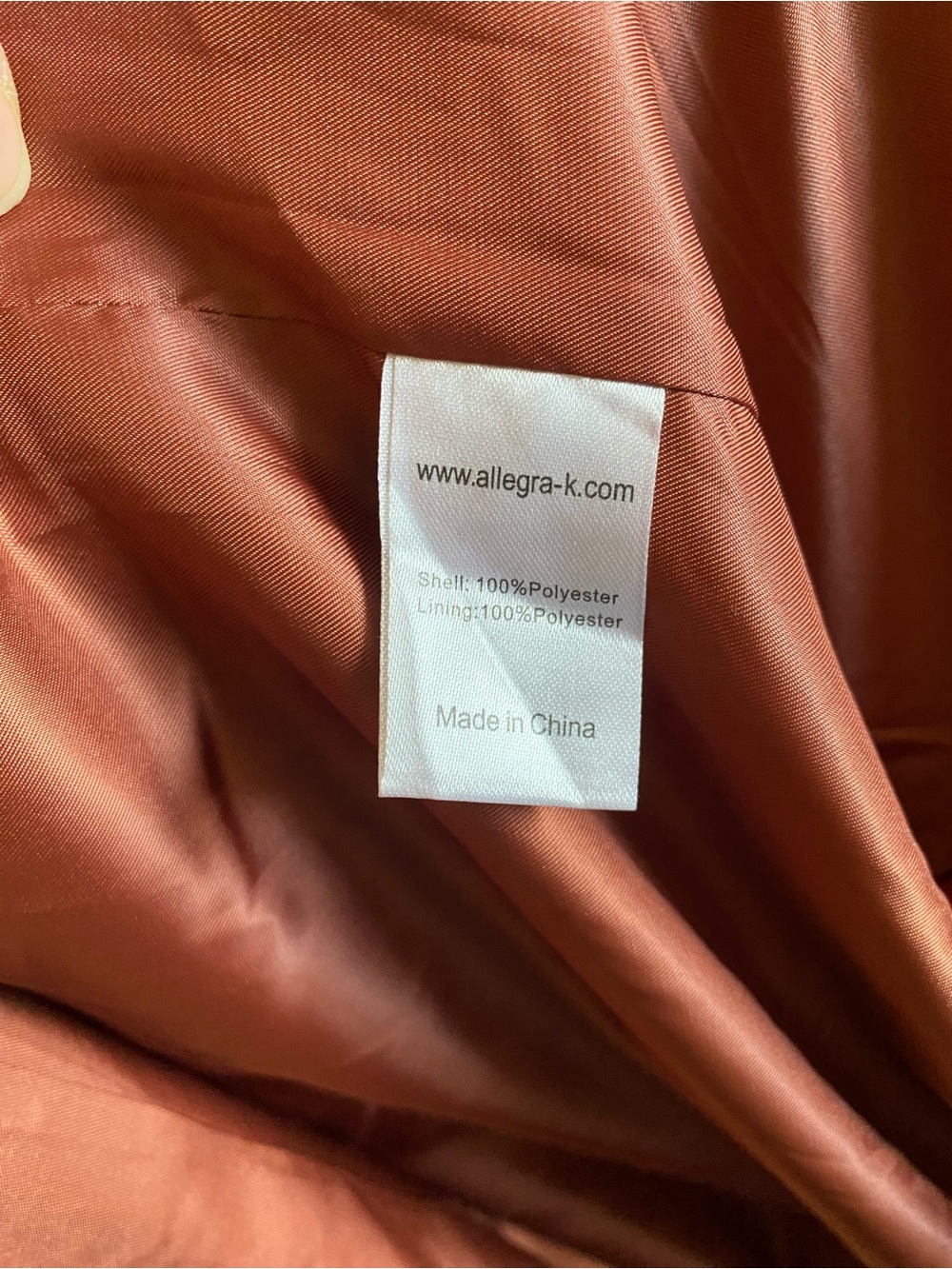 Allegra K Rust Orange Long Double Breasted Coat Size L Retro Mod - Picture 8 of 11